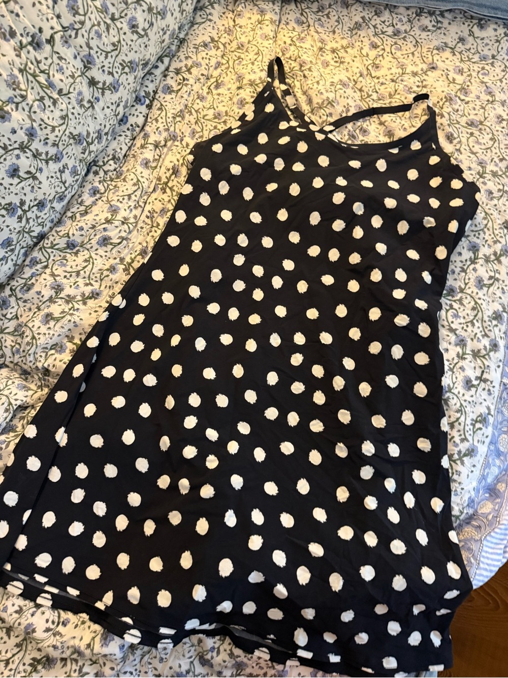 Outdoor Voices Black Polka Dot Exercise Dress